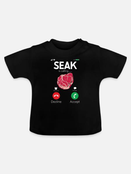 Steak - Baby Bio-T-Shirt mit Rundhals - Schwarz
