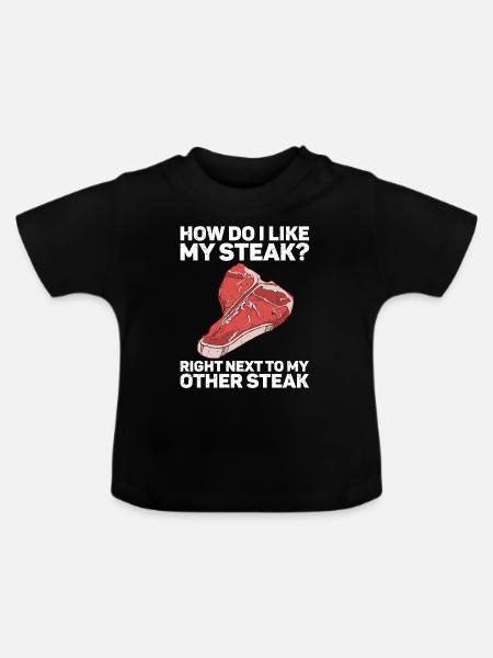 Steak - Baby Bio-T-Shirt mit Rundhals - Schwarz