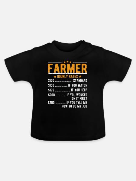 Bauer Stundenlohn - Baby Bio-T-Shirt mit Rundhals - Schwarz