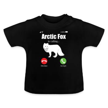 Amoureux du renard arctique - T-shirt bio col rond Bébé - noir - Devant