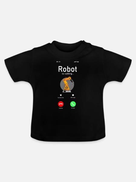 Robot Robotics Engineer Phone - Baby Bio-T-Shirt mit Rundhals - Schwarz