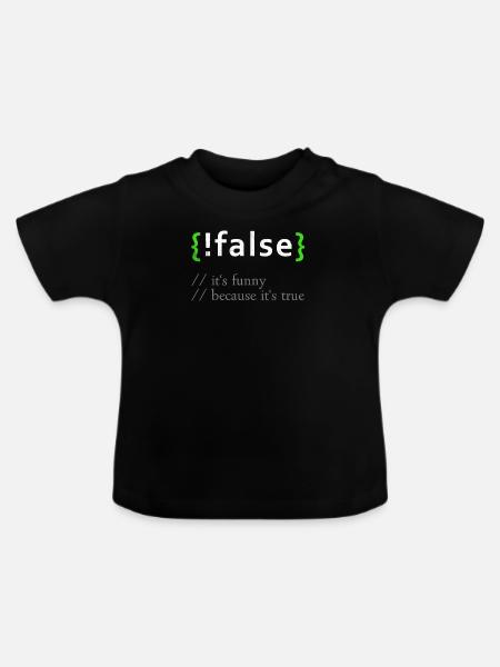 ! Falsch Lustig Programmierer Programmierer Computerentwickler - Baby Bio-T-Shirt mit Rundhals - Schwarz