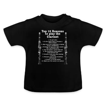 Klarinette Player Orchestra Musiker - Baby Bio-T-Shirt mit Rundhals - Schwarz - Vorne