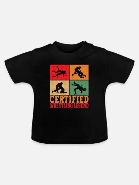 Wrestling Ringen Ringer - Baby Bio-T-Shirt mit Rundhals - Schwarz