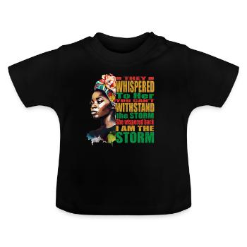 I Love My Roots Black Powerful History Month - Baby Organic T-Shirt with Round Neck - black - Front