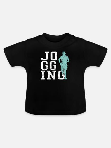 Joggen - Baby Bio-T-Shirt mit Rundhals - Schwarz