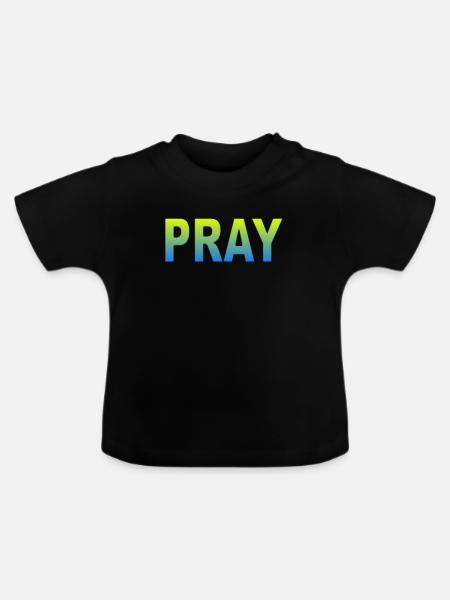 Ukraine pray - Baby Bio-T-Shirt mit Rundhals - Schwarz