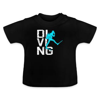 Dive - Baby Organic T-Shirt with Round Neck - black - Front