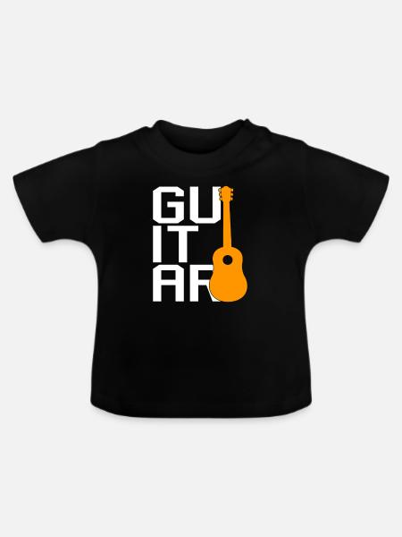 Gitarre - Baby Bio-T-Shirt mit Rundhals - Schwarz