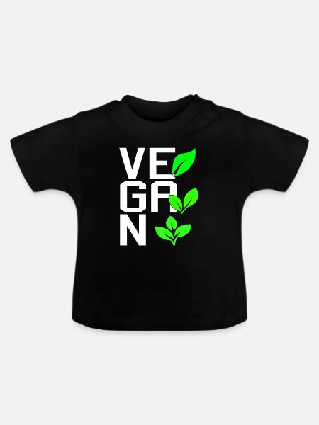 Vegan - Baby Bio-T-Shirt mit Rundhals - Schwarz