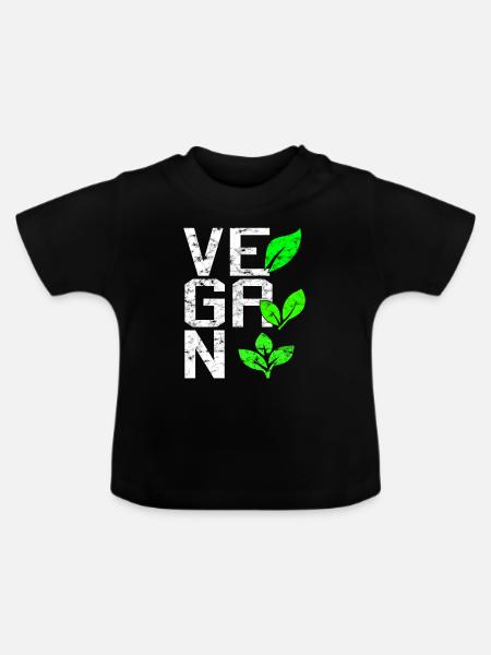 Vegan - Baby Bio-T-Shirt mit Rundhals - Schwarz