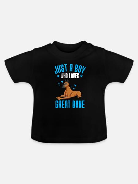 Dänische Dogge - Baby Bio-T-Shirt mit Rundhals - Schwarz
