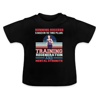 Running Success Training mentalement fatigant - T-shirt bio col rond Bébé - noir - Devant