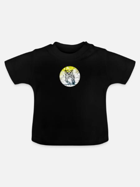 Eule Gemälde Malen Dirty Modern - Baby Bio-T-Shirt mit Rundhals - Schwarz