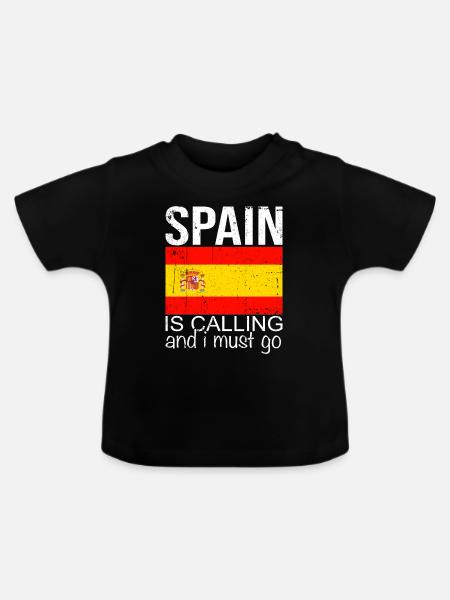 Spanien Spruch - Baby Bio-T-Shirt mit Rundhals - Schwarz