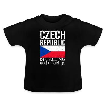 Tschechien - Baby Bio-T-Shirt mit Rundhals - Schwarz - Vorne