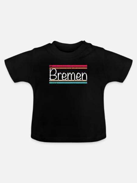 Bremen - Baby Bio-T-Shirt mit Rundhals - Schwarz