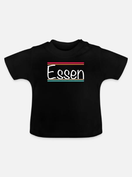 Essen - Baby Bio-T-Shirt mit Rundhals - Schwarz