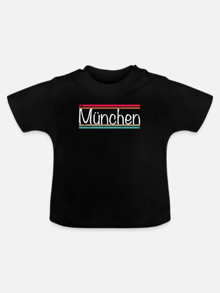 München - Baby Bio-T-Shirt mit Rundhals - Schwarz