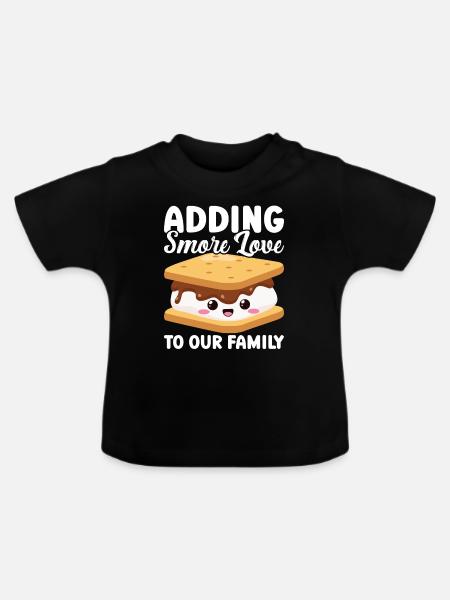 Marshmallow S'more - Baby Bio-T-Shirt mit Rundhals - Schwarz