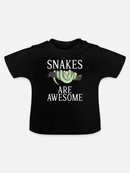 Schlange Geschenk Schlangenliebhaber - Baby Bio-T-Shirt mit Rundhals - Schwarz