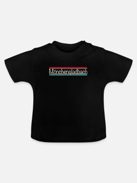 Mönchengladbach - Baby Bio-T-Shirt mit Rundhals - Schwarz