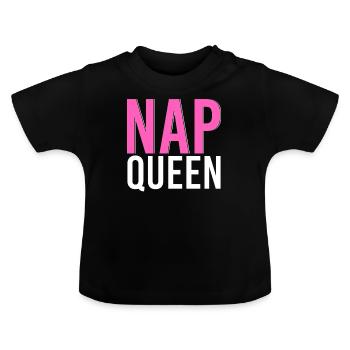 nap queen sleep tired beauty sleep sleepless - Baby Organic T-Shirt with Round Neck - black - Front