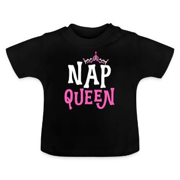 nap queen sleep tired beauty sleep sleepless - Baby Organic T-Shirt with Round Neck - black - Front