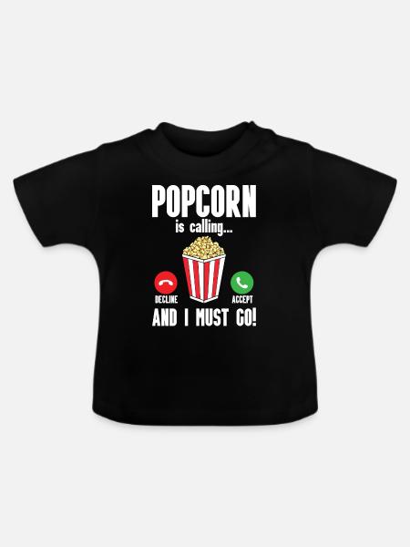 Popcorn - Baby Bio-T-Shirt mit Rundhals - Schwarz