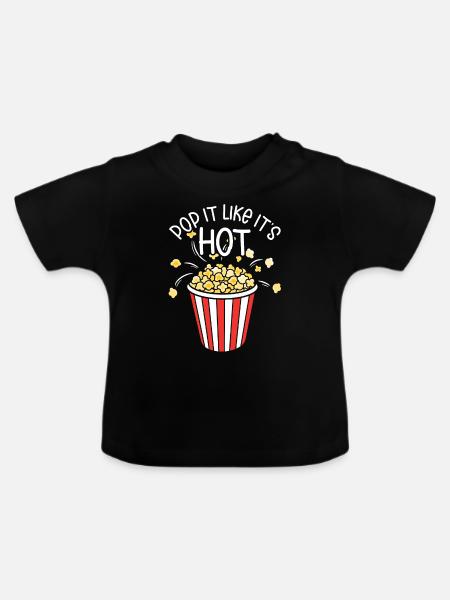 Popcorn - Baby Bio-T-Shirt mit Rundhals - Schwarz