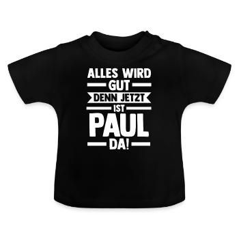 Paul - Baby Bio-T-Shirt mit Rundhals - Schwarz - Vorne