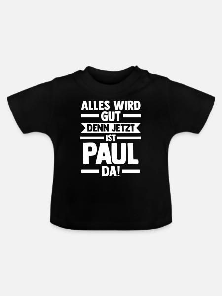 Paul - Baby Bio-T-Shirt mit Rundhals - Schwarz