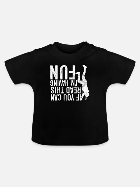 Free Climbing Bergsteiger & Bouldern Freeclimbing - Baby Bio-T-Shirt mit Rundhals - Schwarz