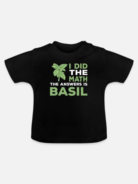 Lustiges Basilikum Design - Baby Bio-T-Shirt mit Rundhals - Schwarz
