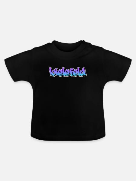 Bielefeld graffiti - Baby Bio-T-Shirt mit Rundhals - Schwarz