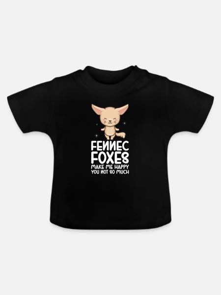 Fennec Fox - Baby Bio-T-Shirt mit Rundhals - Schwarz