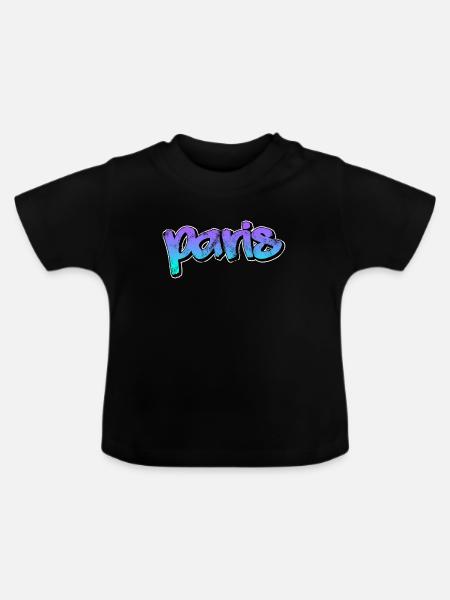 Paris - Baby Bio-T-Shirt mit Rundhals - Schwarz
