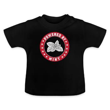 Cooles Minze Liebhaber Design - Baby Bio-T-Shirt mit Rundhals - Schwarz - Vorne