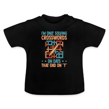 Kreuzworträtsel Lösen - Baby Bio-T-Shirt mit Rundhals - Schwarz - Vorne
