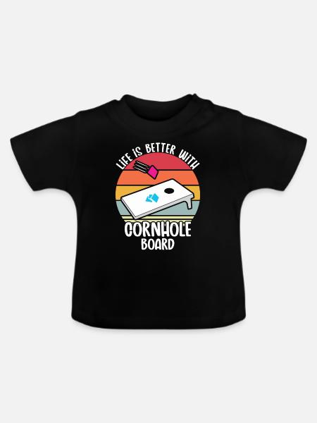 Cornhole - Baby Bio-T-Shirt mit Rundhals - Schwarz