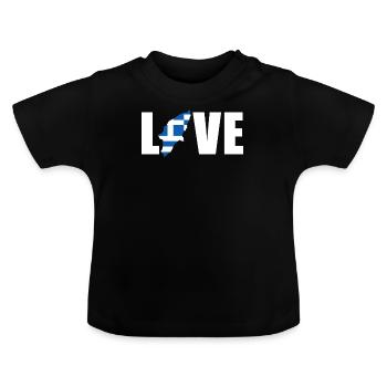 Rhodos Karte Griechische Insel Urlaub Geschenk - Baby Bio-T-Shirt mit Rundhals - Schwarz - Vorne