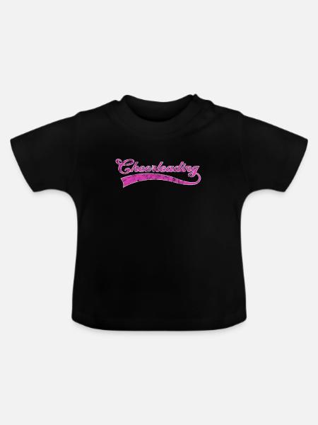 Cheerleading Schriftzug - Baby Bio-T-Shirt mit Rundhals - Schwarz