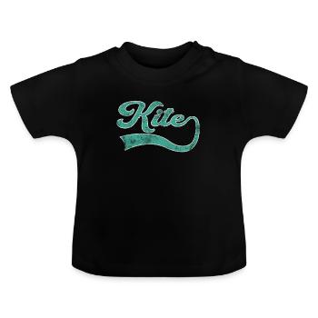 Kite lettering - Baby Organic T-Shirt with Round Neck - black - Front
