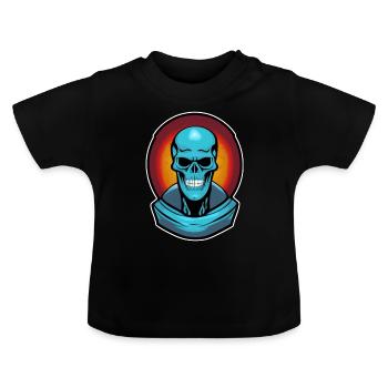 crane de monstre bleu - T-shirt bio col rond Bébé - noir - Devant