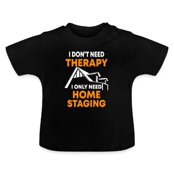 Home Staging - Baby Organic T-Shirt with Round Neck - black - Front