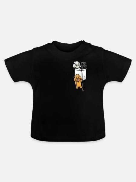Cockapoo Hund In Tasche - Baby Bio-T-Shirt mit Rundhals - Schwarz