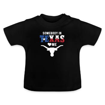 Texas - Baby Bio-T-Shirt mit Rundhals - Schwarz - Vorne