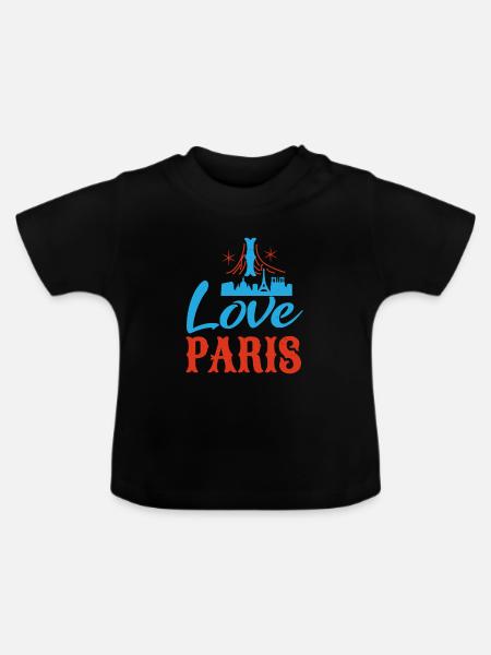 ICH LIEBE PARIS - Baby Bio-T-Shirt mit Rundhals - Schwarz