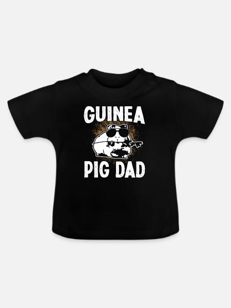 Guinea Pic Dad - Baby Bio-T-Shirt mit Rundhals - Schwarz