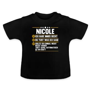 Nicole - Baby Bio-T-Shirt mit Rundhals - Schwarz - Vorne